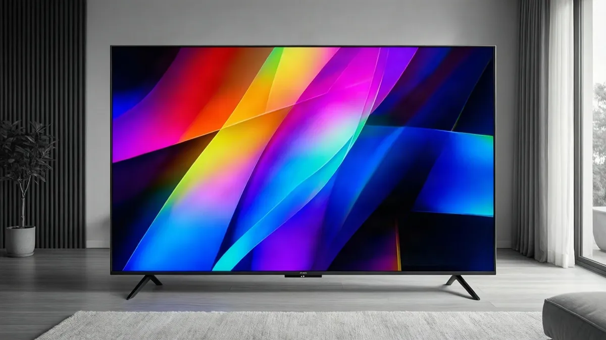 Televisor genérico con campos de color abstractos en la pantalla